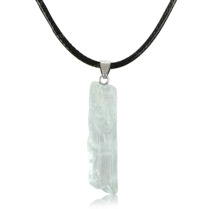 Natural Clear Quartz Pencil Pendant/Locket With Thread Crystal Stone Pendant For Unisex