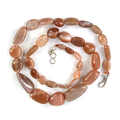 Natural Coffee Moonstone Healing Crystal Necklace