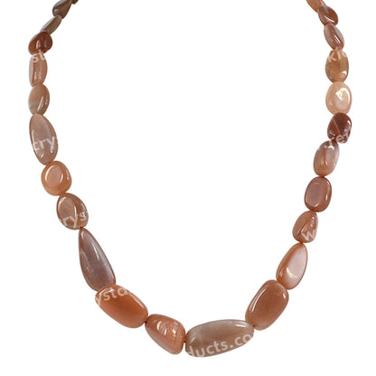 Coffee Moonstone Crystal Necklace for Emotional Balance
