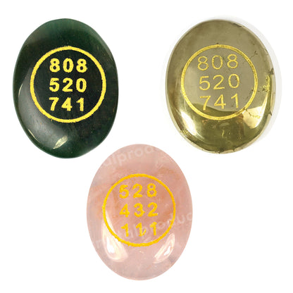 Pyrite Green Jade Aventurine with Rose Quartz Zibu Coin Combo Set Healing Crystal Money Attracted Pocket Lucky Stone For Zibu CoinLuck Prosperity, Positivity In Money, Love and Relationship Coin