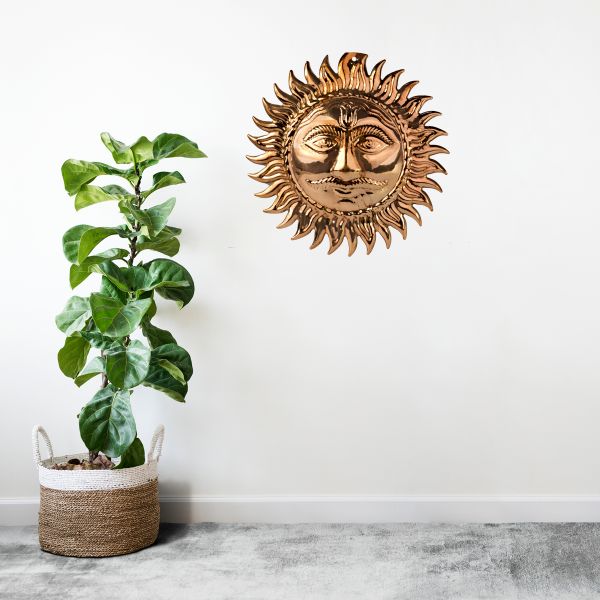 Copper Sun Surya Face Murti