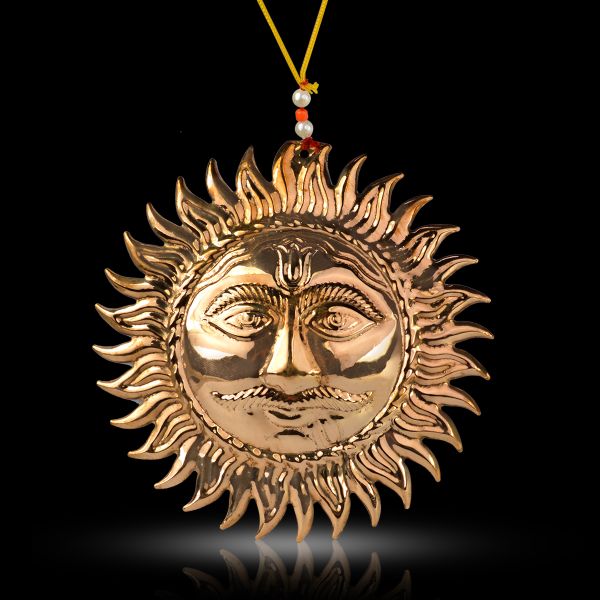 Copper Sun Surya Face Murti