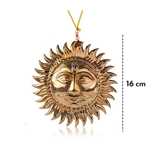 Copper Sun Surya Face Murti