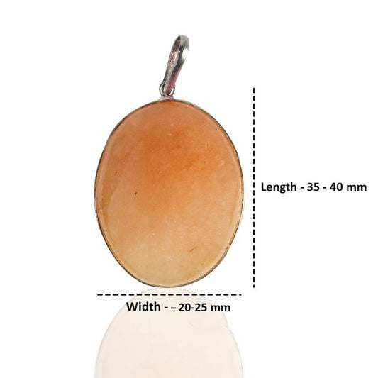 Citrine Oval Shape Pendant with Metal Chain