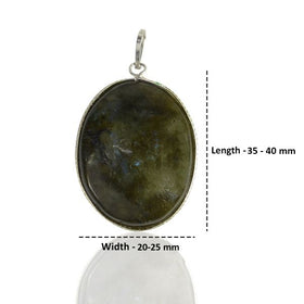 Labradorite Oval Shape Pendant with Chain