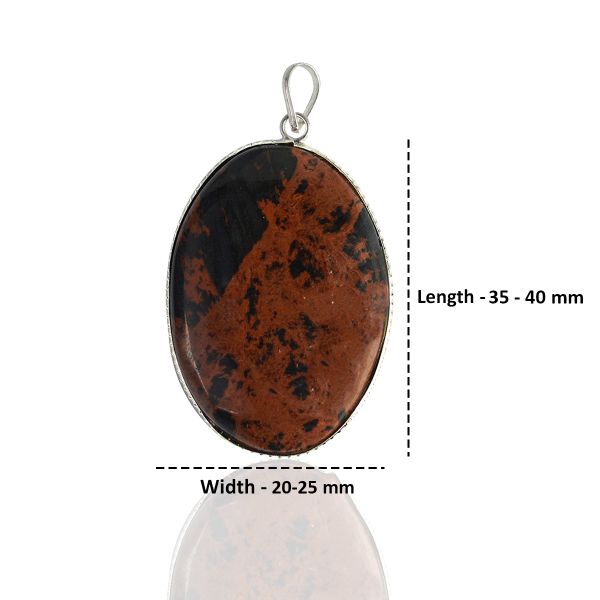 Mahogany Obsidian Oval Shape Pendant with Chain