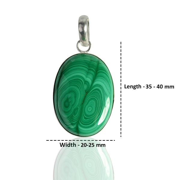 Malachite Synthetic Oval Shape Pendant with Chain
