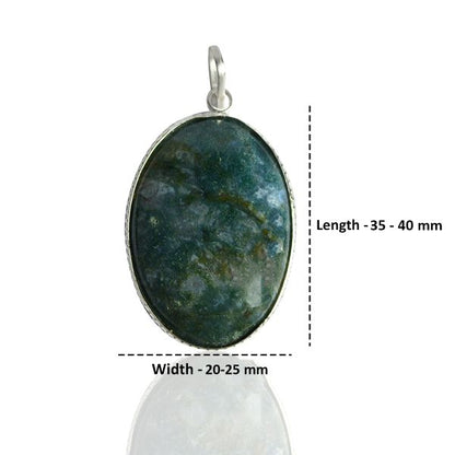 Reiki Charged Moss Agate Pendant for Growth and Harmony