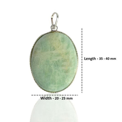 Amazonite Oval Pendant Jewelry with Chain
