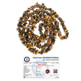 Certified Tiger Eye Crystal Chip Mala / Necklace