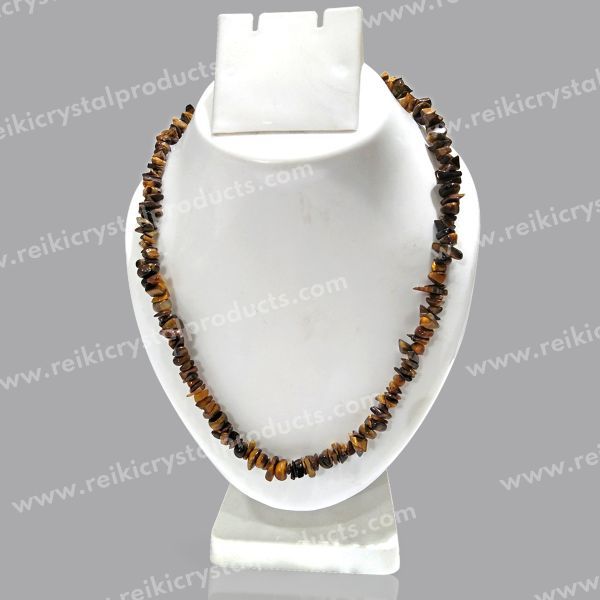 Certified Tiger Eye Crystal Chip Mala / Necklace