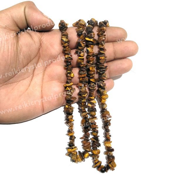 Certified Tiger Eye Crystal Chip Mala / Necklace