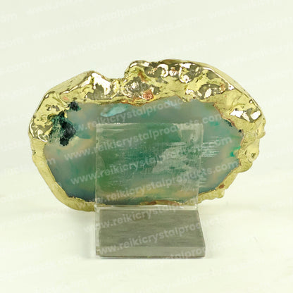 Crystal Stone Agate Dad's Gift Sileces & Coaster for Table Decoration