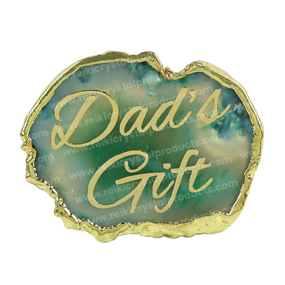 Crystal Stone Agate Dad's Gift Sileces & Coaster for Table Decoration