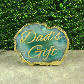 Crystal Stone Agate Dad's Gift Sileces & Coaster for Table Decoration
