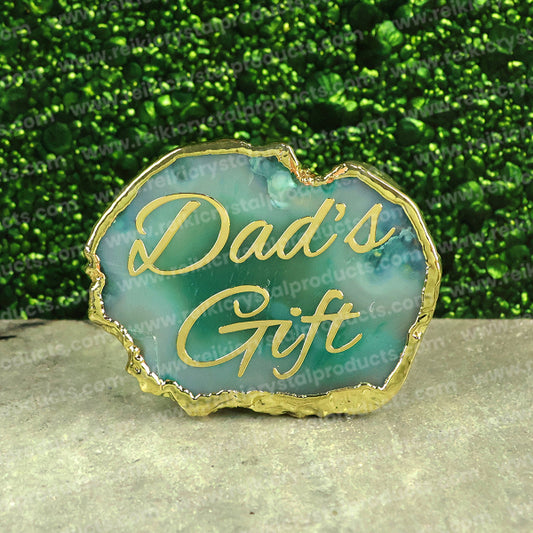 Crystal Stone Agate Dad's Gift Sileces & Coaster for Table Decoration