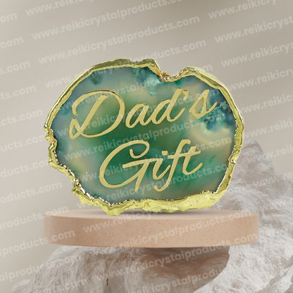 Crystal Stone Agate Dad's Gift Sileces & Coaster for Table Decoration