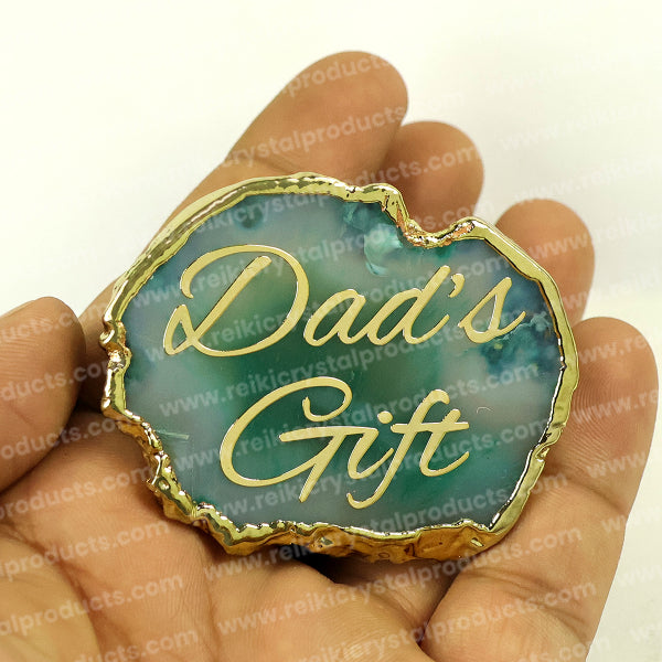 Crystal Stone Agate Dad's Gift Sileces & Coaster for Table Decoration