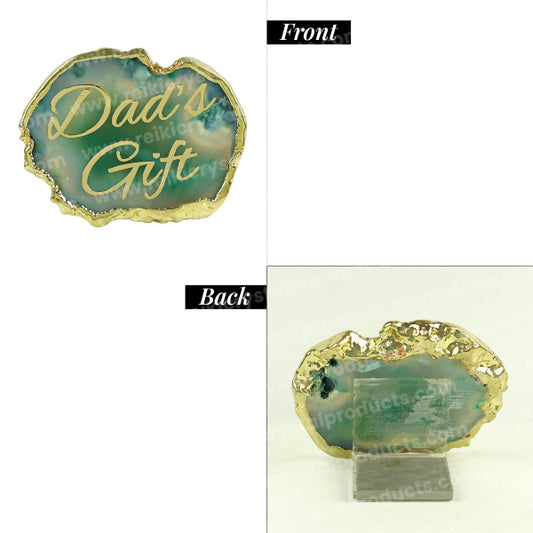 Crystal Stone Agate Dad's Gift Sileces & Coaster for Table Decoration