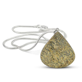 AAA Quality Dendrite Limelite Drop Shape Pendant With Chain