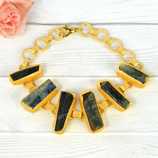 Natural Crystal Stone Copper Bracelet Kyanite