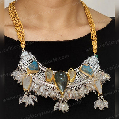 Labradorite, Apatite, Clear Quartz Designer Necklace for Women
