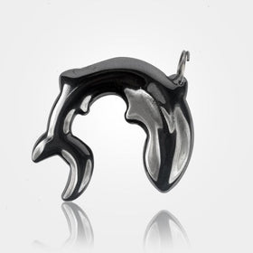 Hematite Crystal Dolphin Shape Pendant
