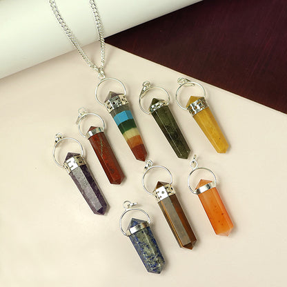 Natural Double Terminated Pencil Shape Pendant - Locket with Chain