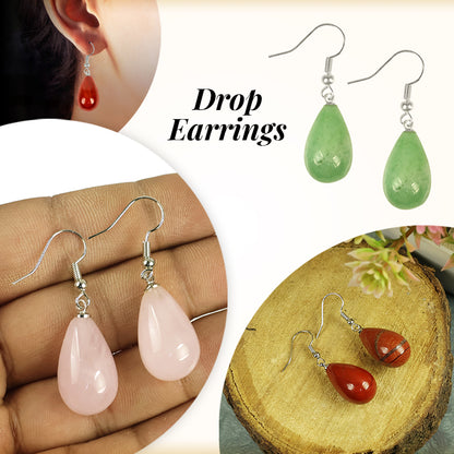 Natural Crystal Stone Drop Shape Earrings for Girls / Women