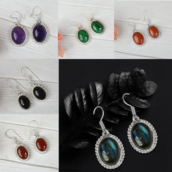Natural Crystal Stone Earrings with for Girls and Women