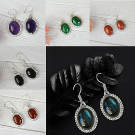 Natural Crystal Stone Earrings with for Girls and Women