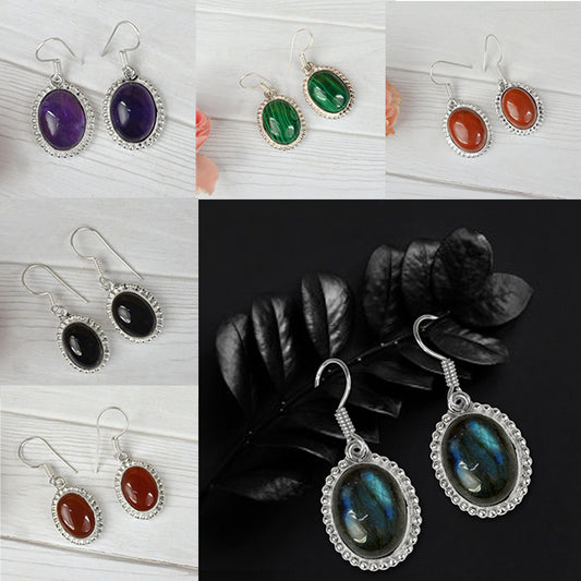 Natural Crystal Stone Earrings with for Girls and Women