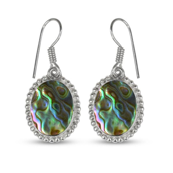 Abalone Shell Crystal Stone Oval Shape Earring