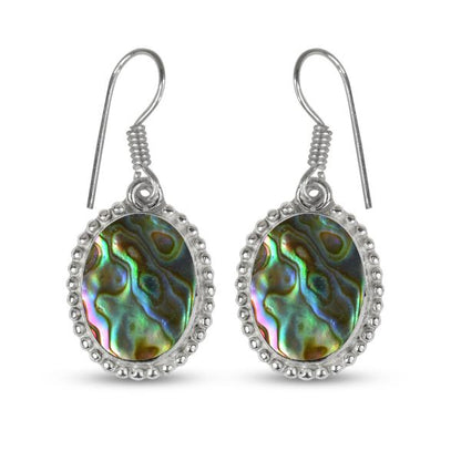 Abalone Shell Crystal Stone Oval Shape Earring