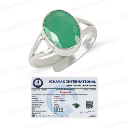 Natural Certified Original Gemstone Adjustable Silver Ring for Unisex