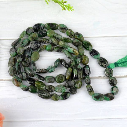 Natural Crystal Stone Oval Beads Mala for Unisex