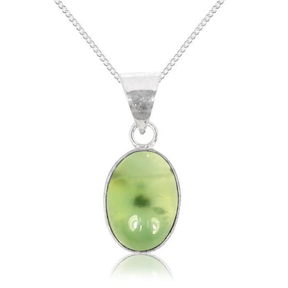 Natural Oval Shape Pendant Locket with Metal Chain for Unisex