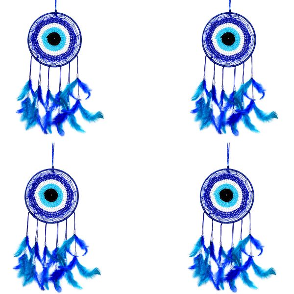 Evil Eye Dream Catcher Wall Hanging for Positive Energy -4 Pc