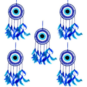 Evil Eye Dream Catcher Wall Hanging for Positive Energy -5 Pc