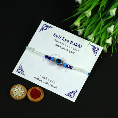 Evil Eye Combo Rakhi Bhaiya Bhabhi Rakhi Set with Roli Tilak & Best Brother Sister