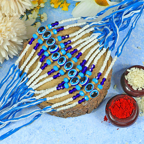 Evil Eye Combo Rakhi Bhaiya Bhabhi Rakhi Set with Roli Tilak & Best Brother Sister