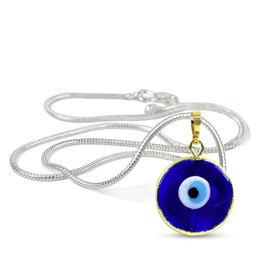 Blue Turkish Evil Eye Round Shape Pendant 20 mm