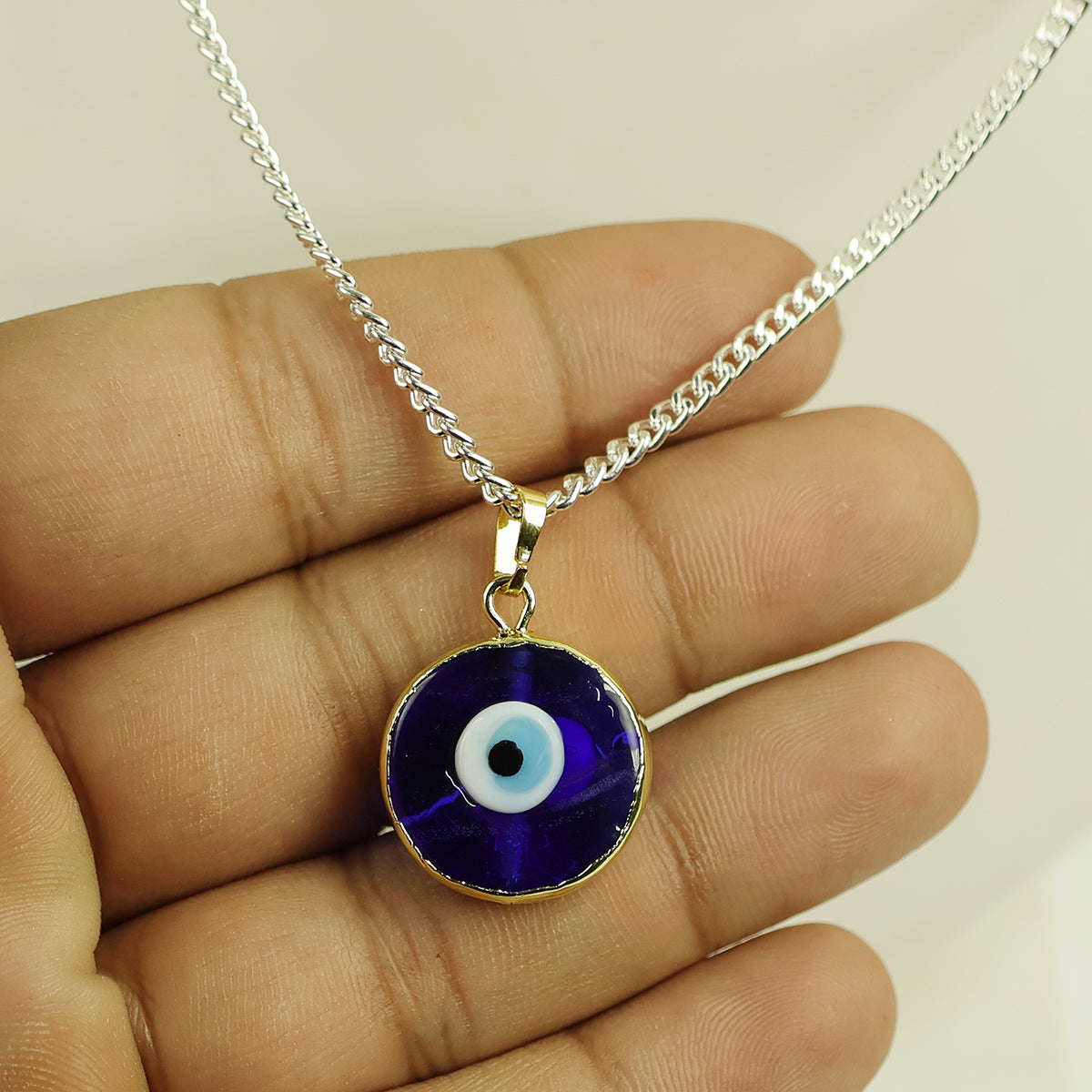 Blue Turkish Evil Eye Round Shape Pendant 20 mm