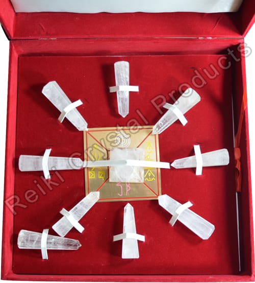 Natural Clear Quartz High Grade Grid Box