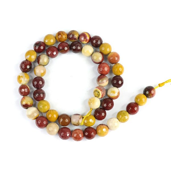 Natural Mookaite Jasper 8mm faceted loose beads strand