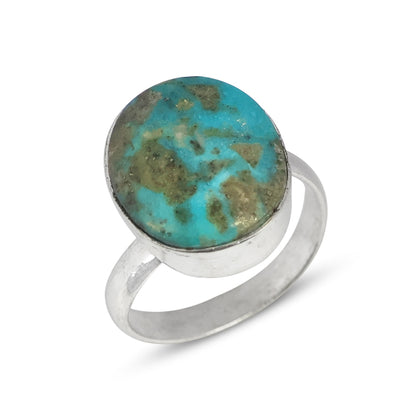 Firoza Turquoise Ring With Metal For Unisex