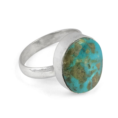 Firoza Turquoise Ring With Metal For Unisex