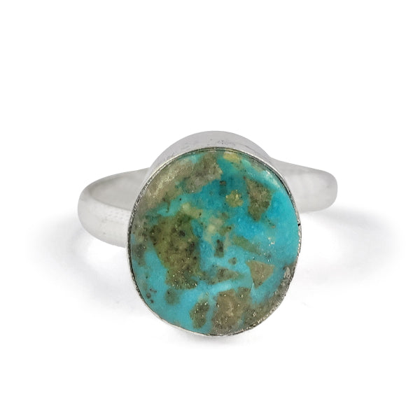 Firoza Turquoise Ring With Metal For Unisex