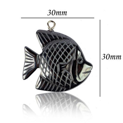 Hematite Fish Pendant for Wealth and Positive Energy