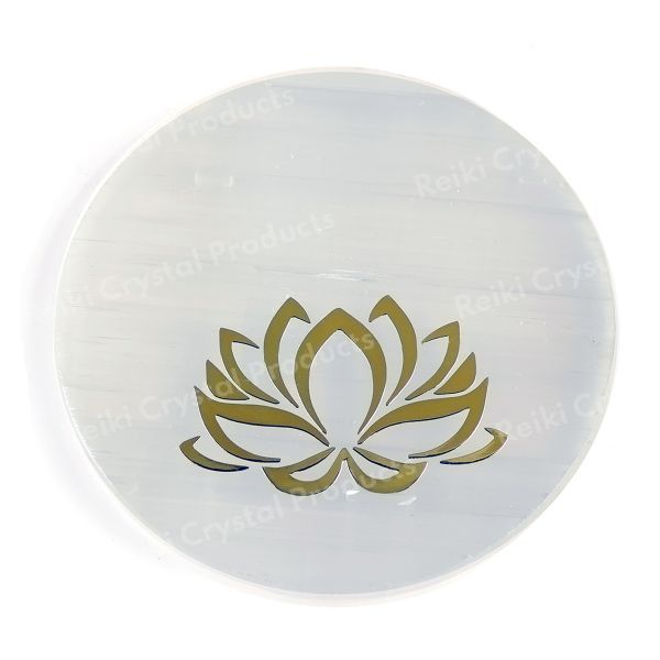 Selenite Flower Charging Plate for Reiki Crystal Cleansing Size 7.6 cm (3 inch)
